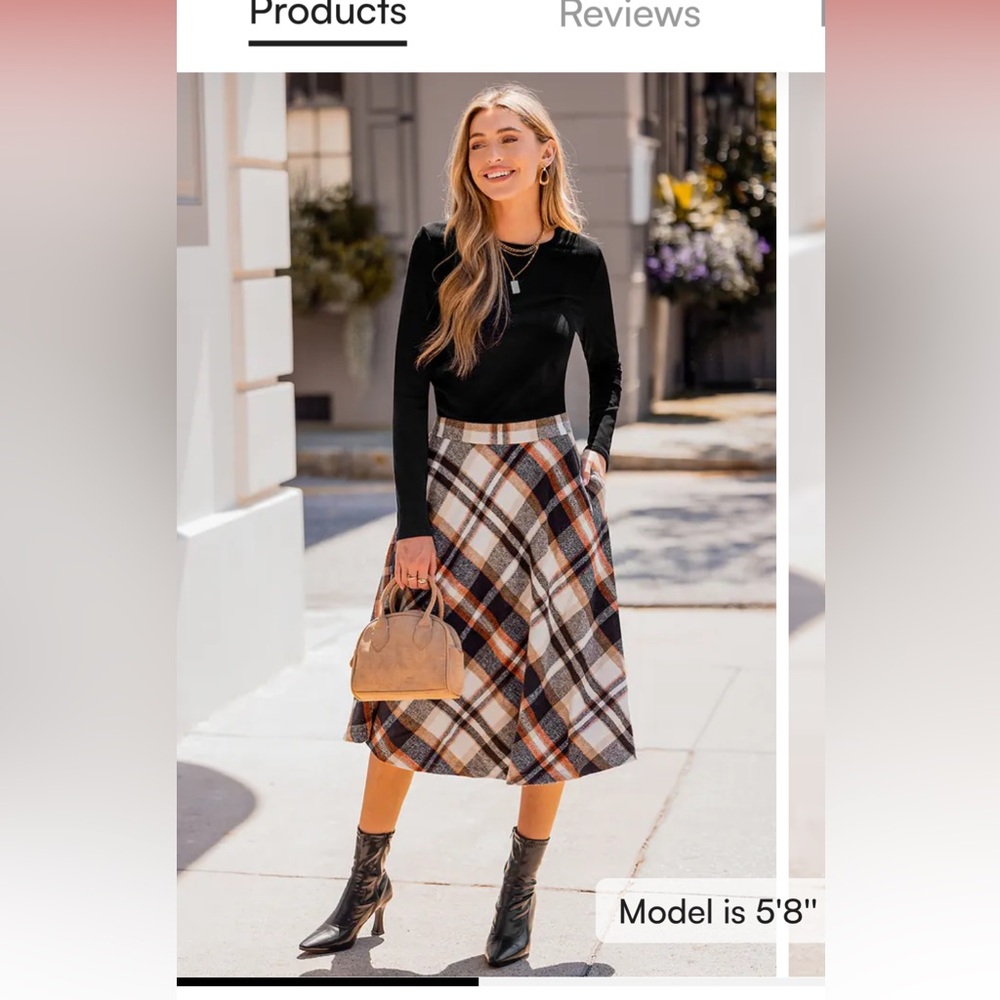 Cupshe Multicolor Plaid A-Line Skirt